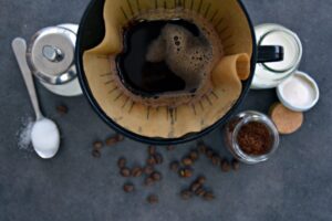 Filtered,Coffee,In,A,Cup,With,Milk,And,Sugar,Beside