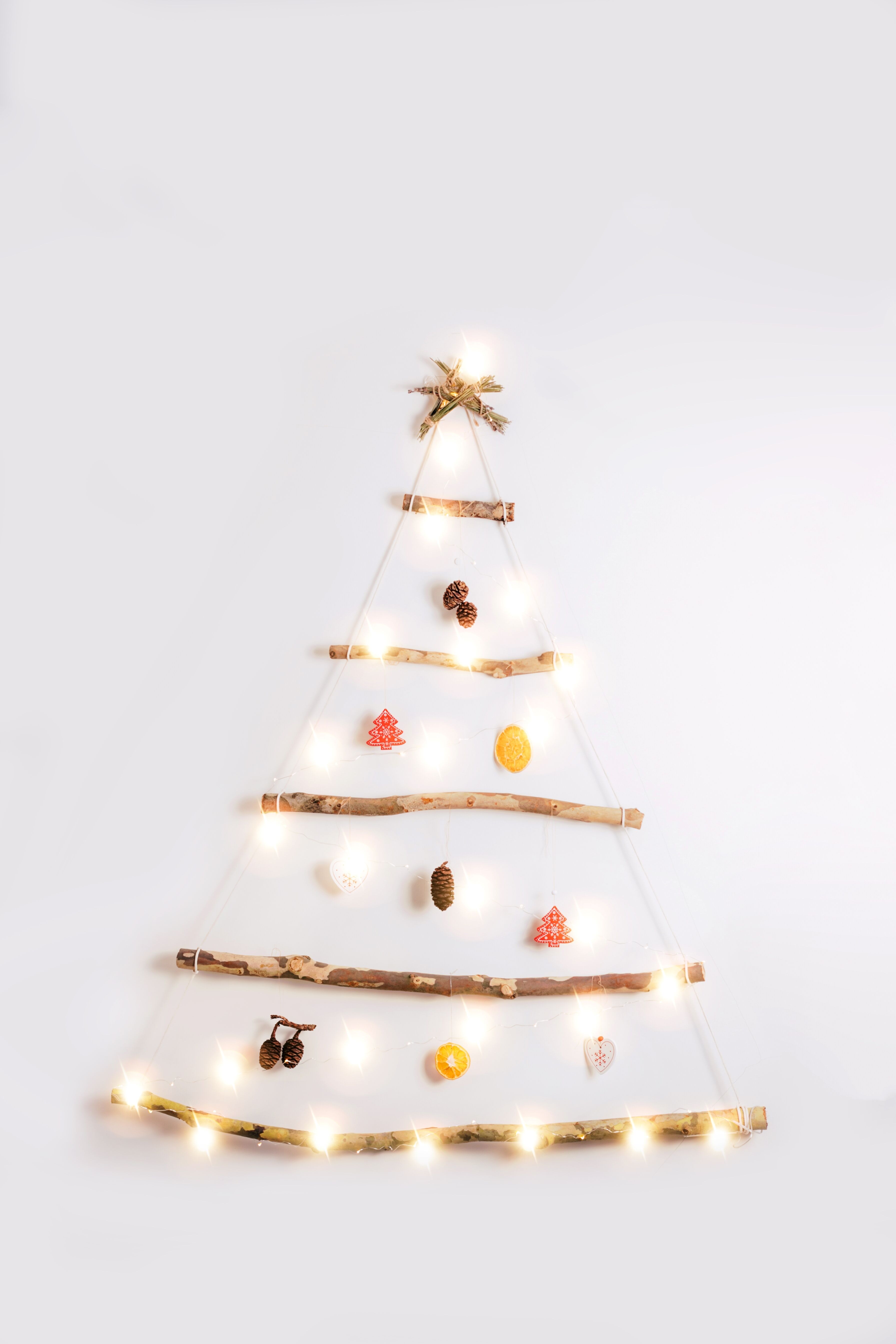 Minimalistic,Style,Christmas,Tree,On,White,Background.