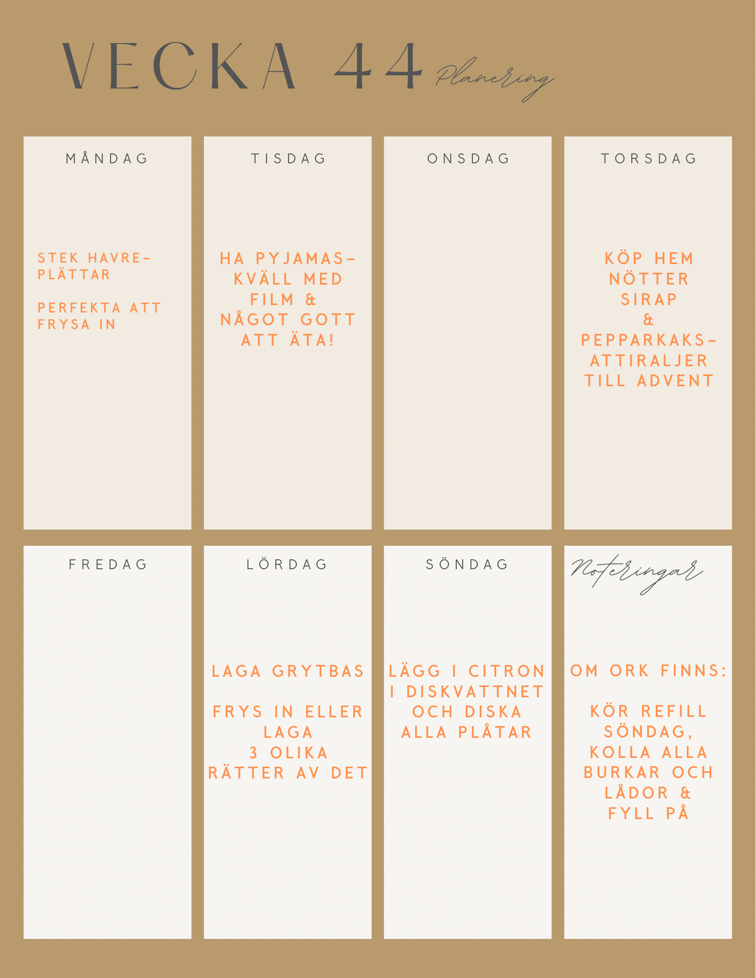 Kökets Almanacka – vecka 46