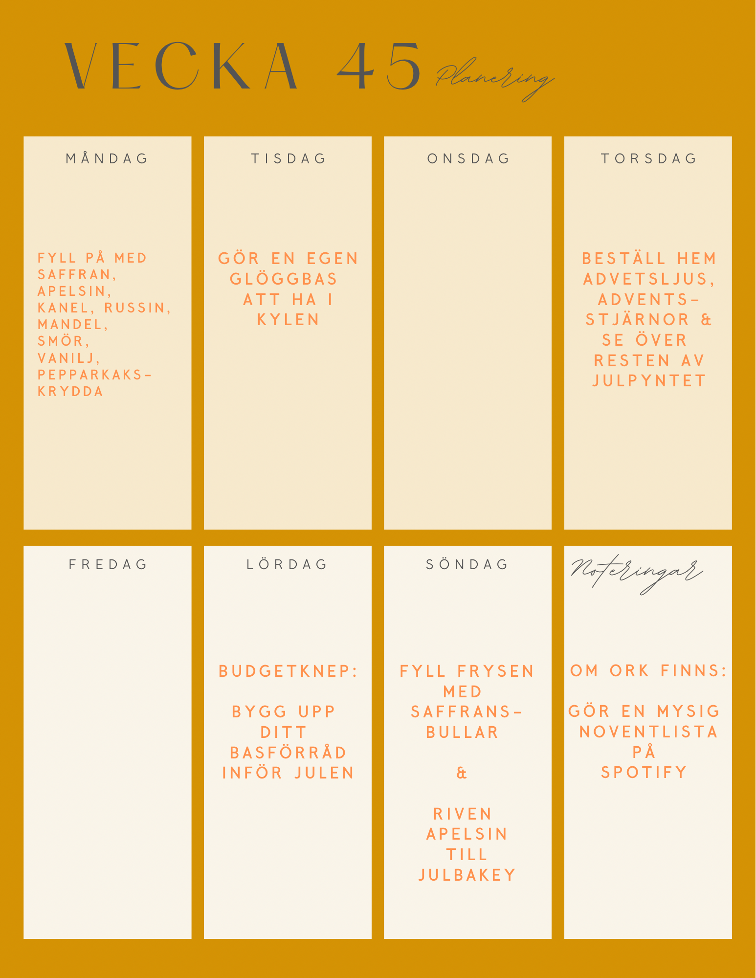 Kökets Almanacka – vecka 45