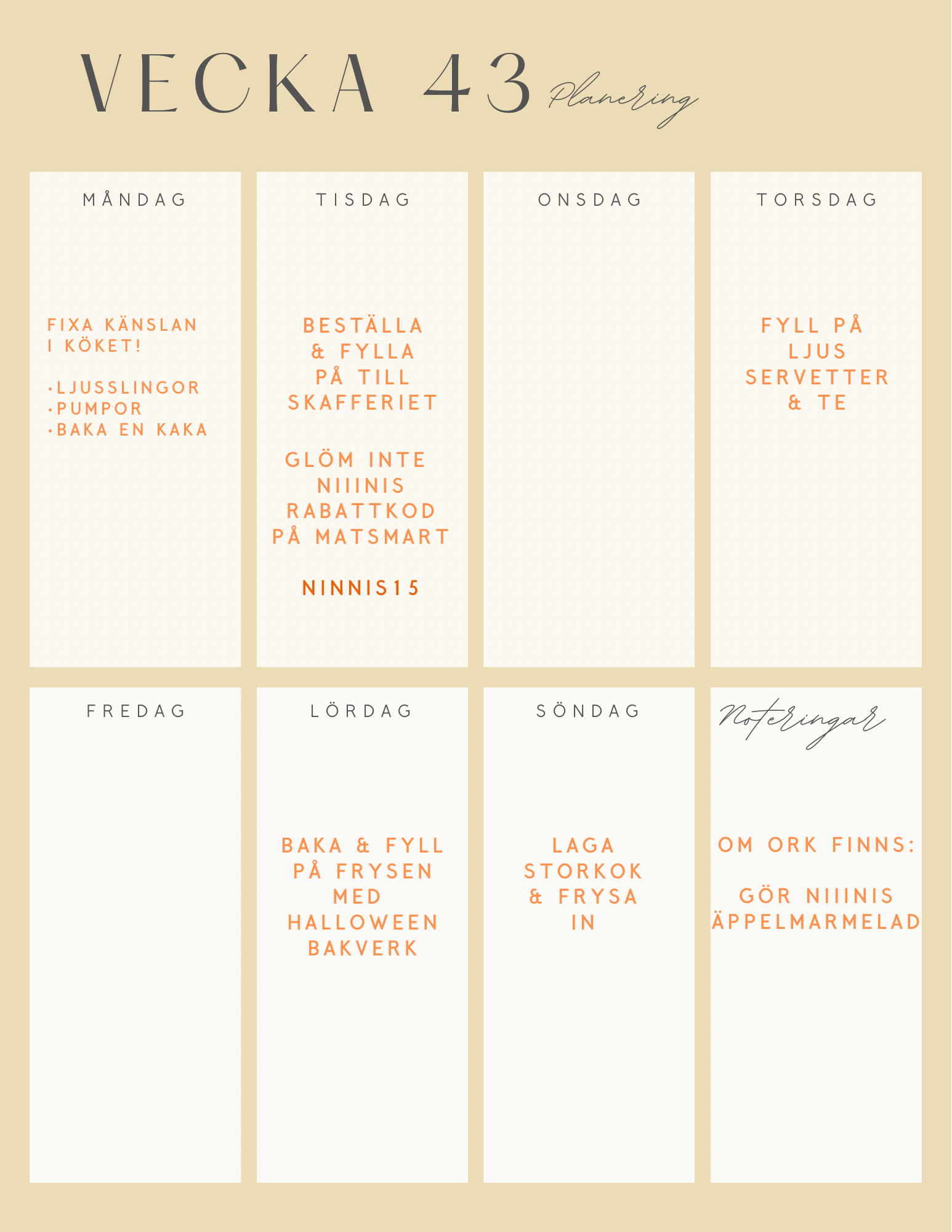 Kökets Almanacka – vecka 43